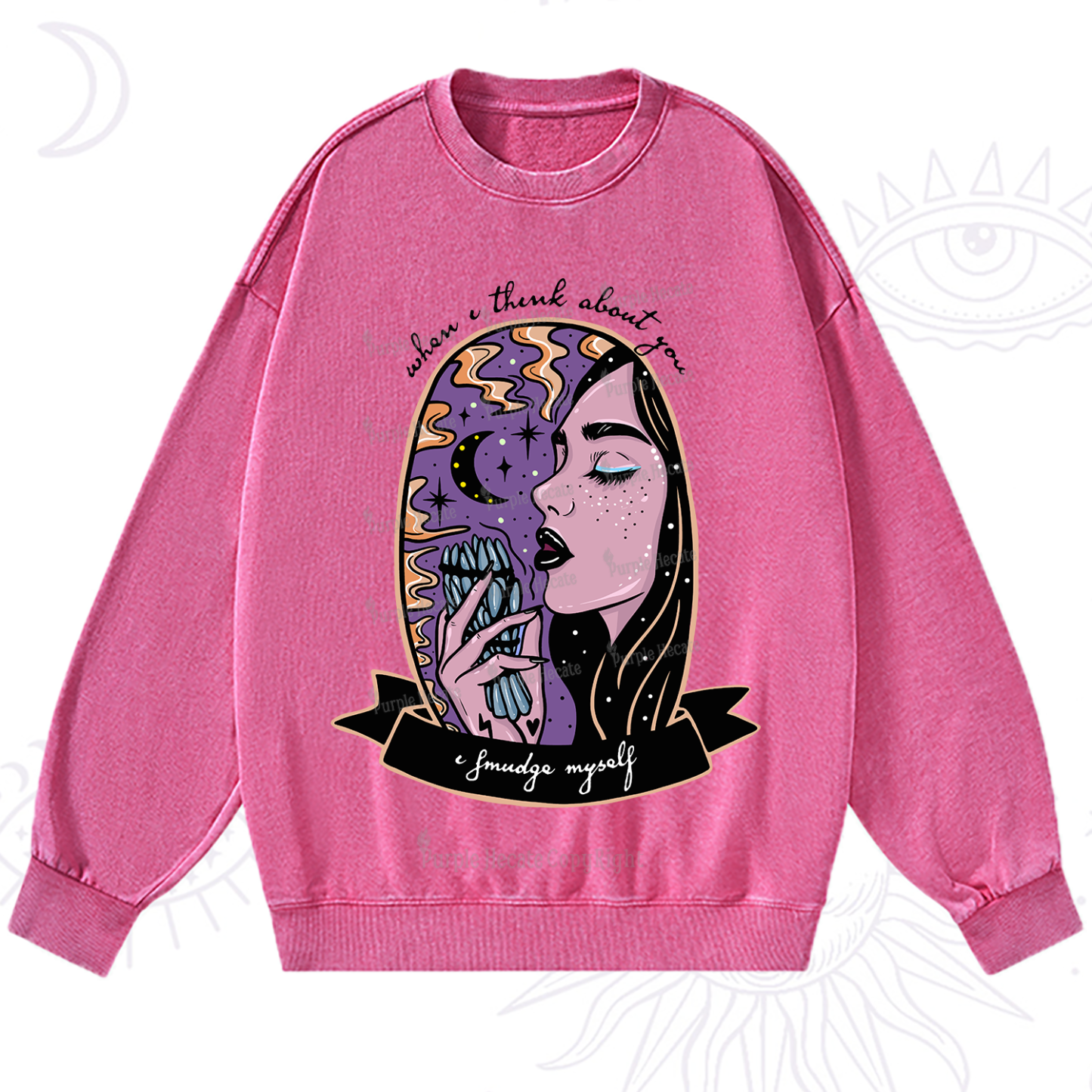 Purplehecate When I Think About You Washed Sweatshirt
