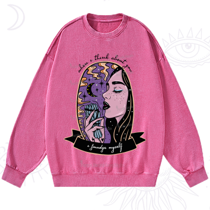 Purplehecate When I Think About You Washed Sweatshirt