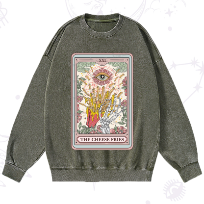 Purplehecate The Cheese Fries Tarot Washed Sweatshirt