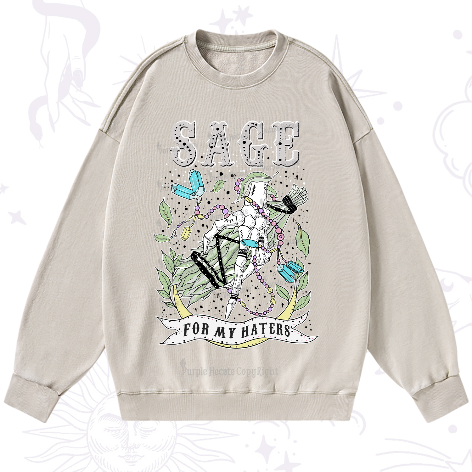 Purplehecate Sage For My Haters Washed Sweatshirt