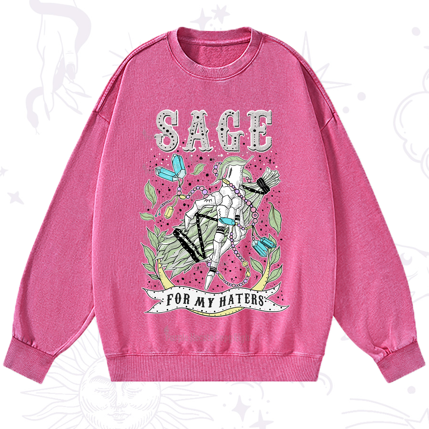 Purplehecate Sage For My Haters Washed Sweatshirt