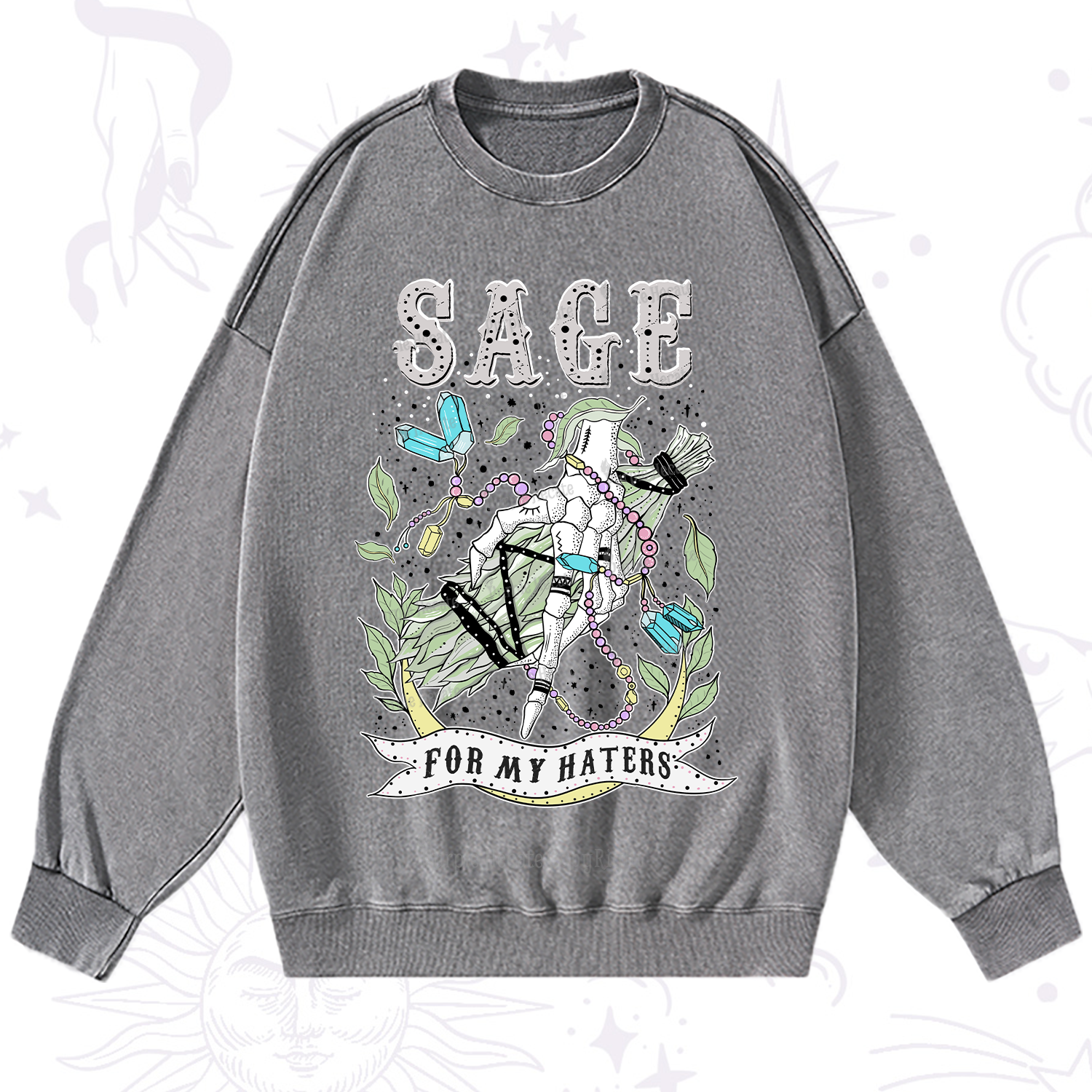 Purplehecate Sage For My Haters Washed Sweatshirt