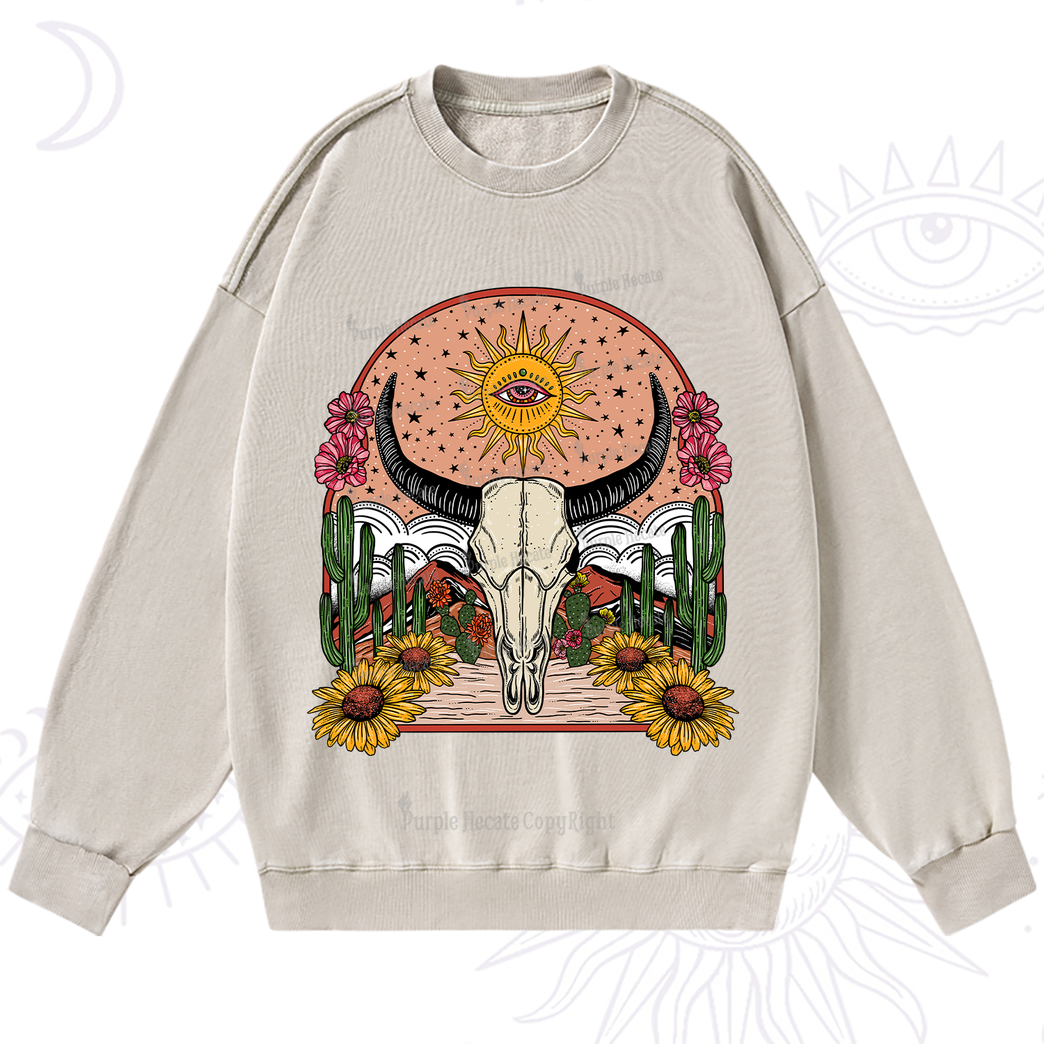 Purplehecate Desert Bloom Washed Sweatshirt