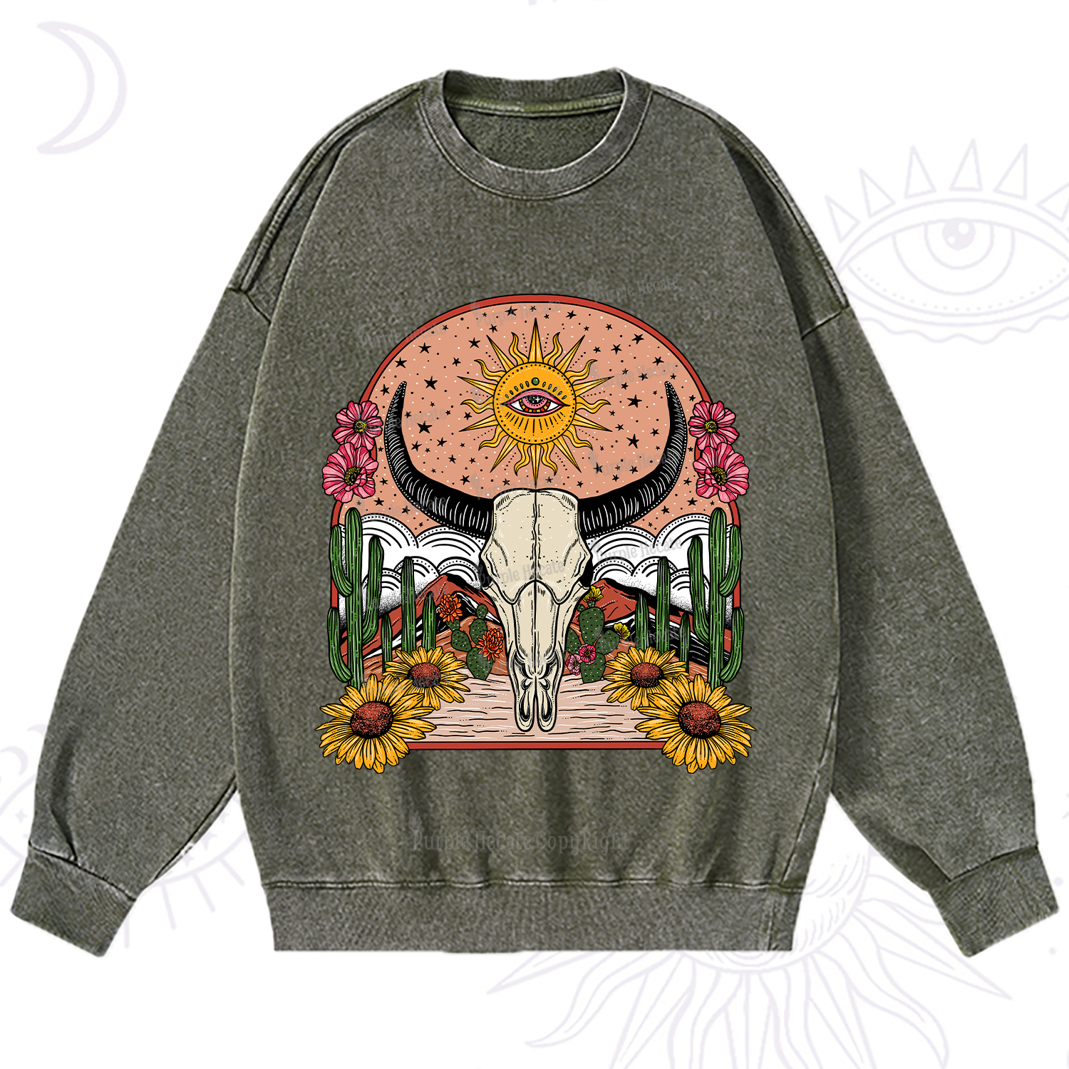 Purplehecate Desert Bloom Washed Sweatshirt