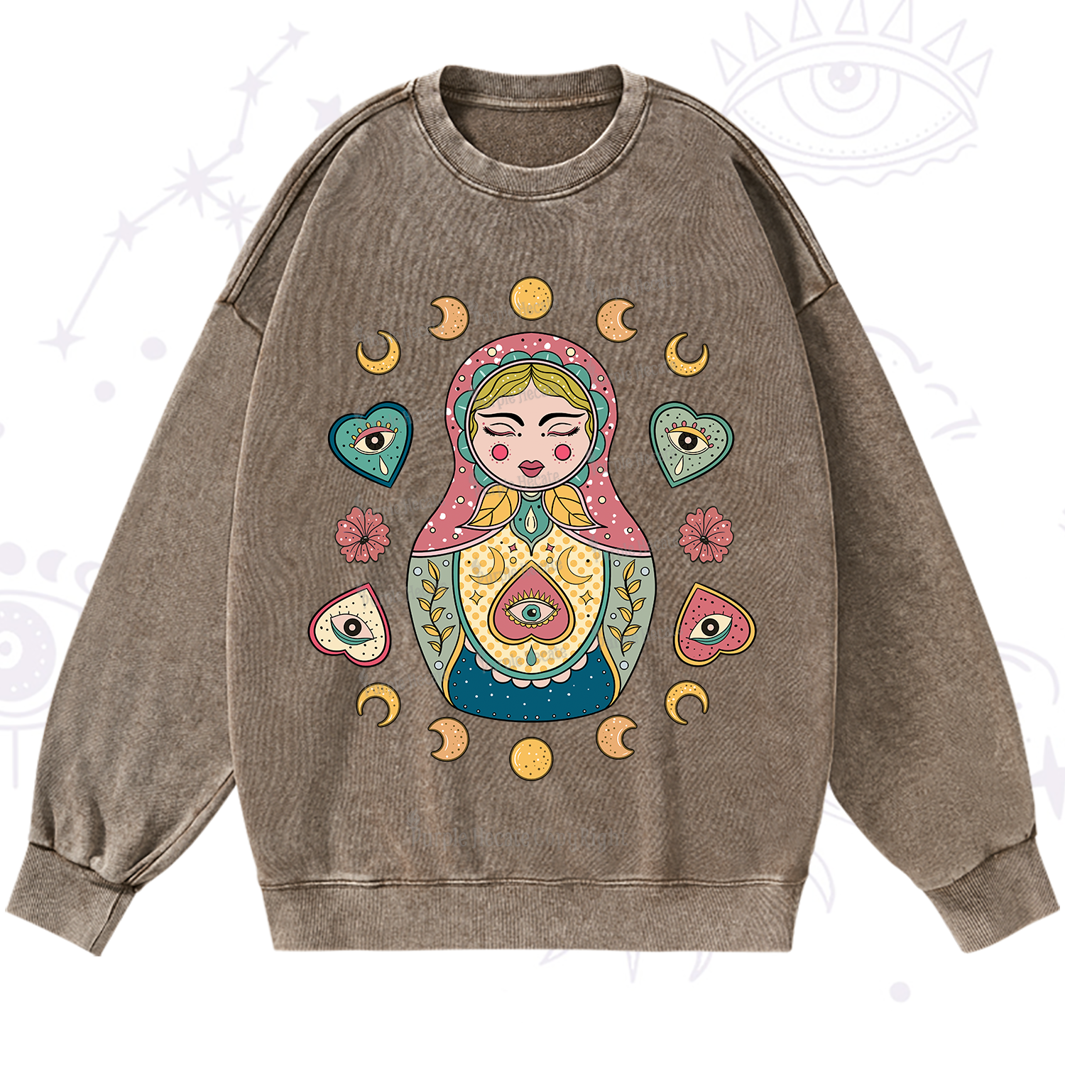Purplehecate Nesting Doll Washed Sweatshirt