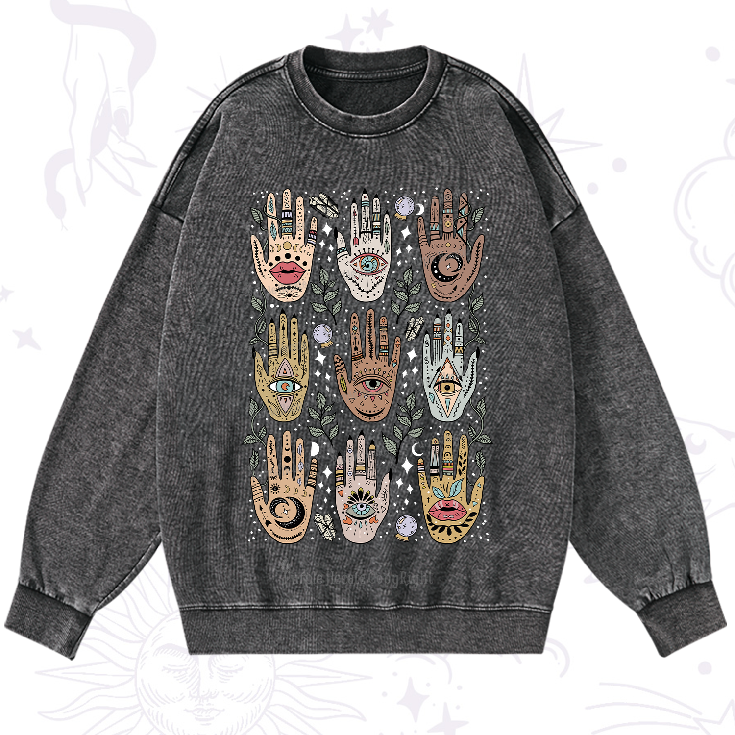 Purplehecate Helping Hands Washed Sweatshirt