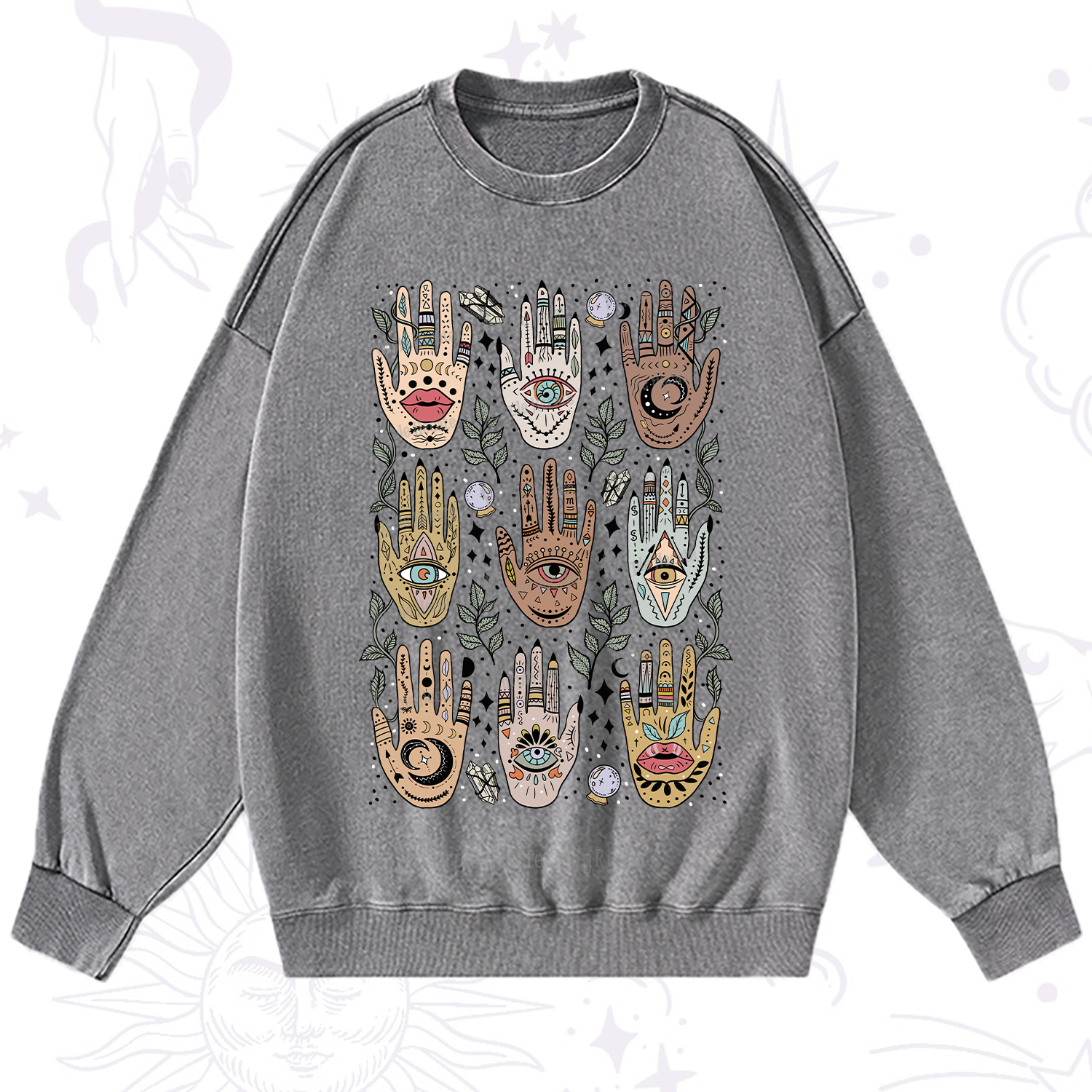 Purplehecate Helping Hands Washed Sweatshirt