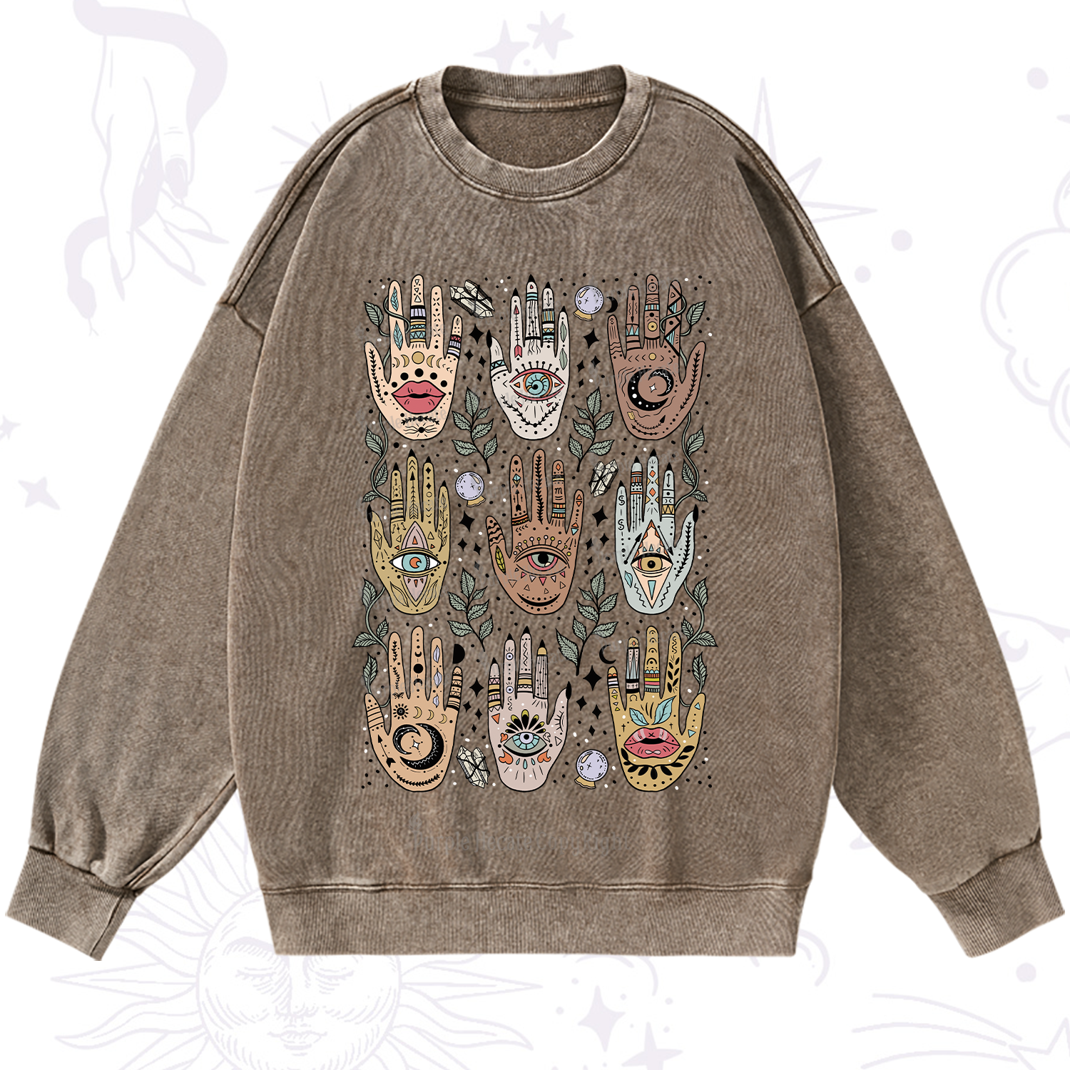 Purplehecate Helping Hands Washed Sweatshirt