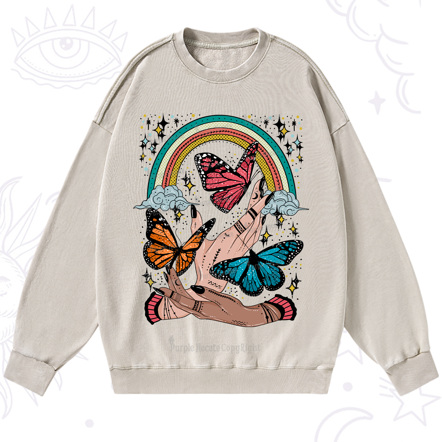 Purplehecate Metamorphoses Washed Sweatshirt