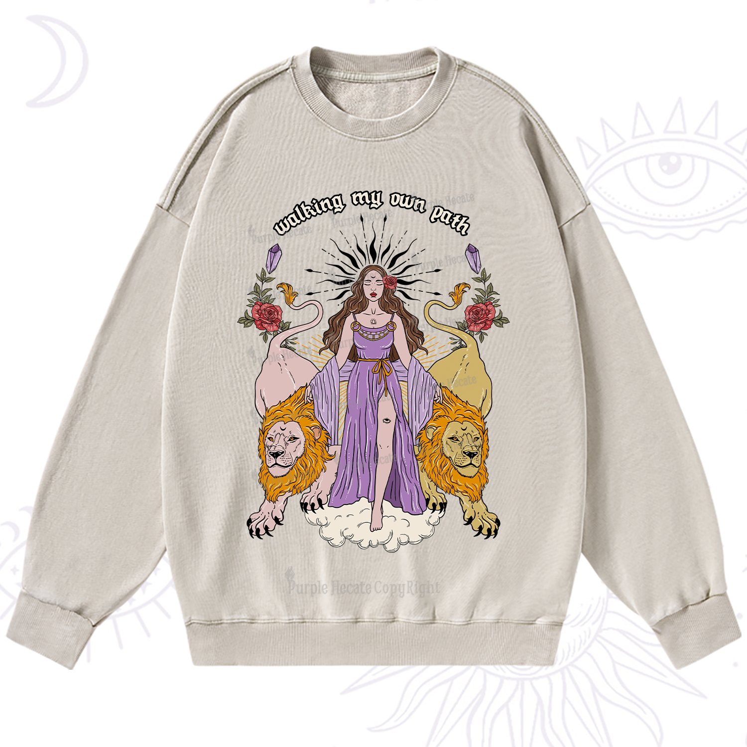 Purplehecate The Goddess Walking My Own Path Washed Sweatshirt