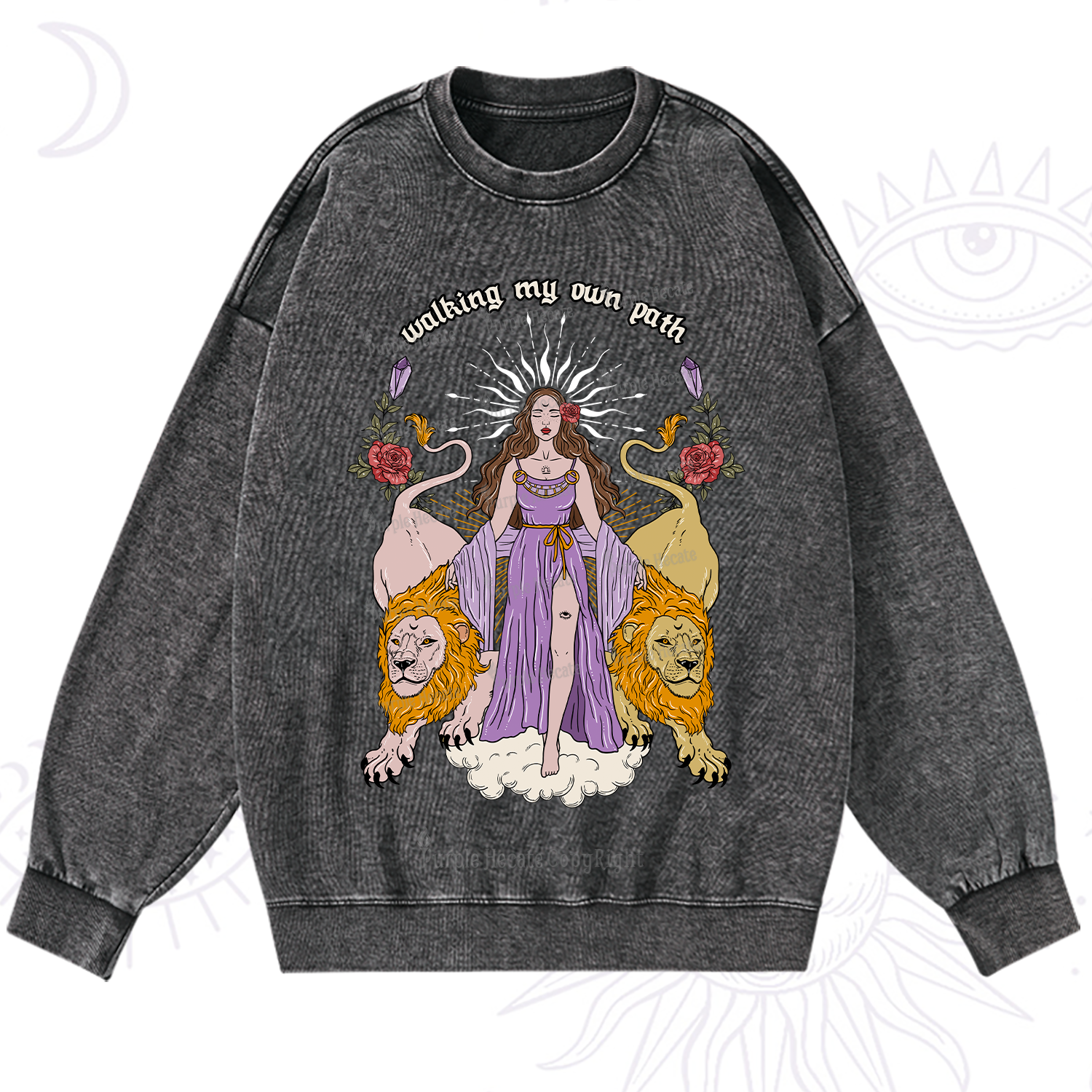Purplehecate The Goddess Walking My Own Path Washed Sweatshirt