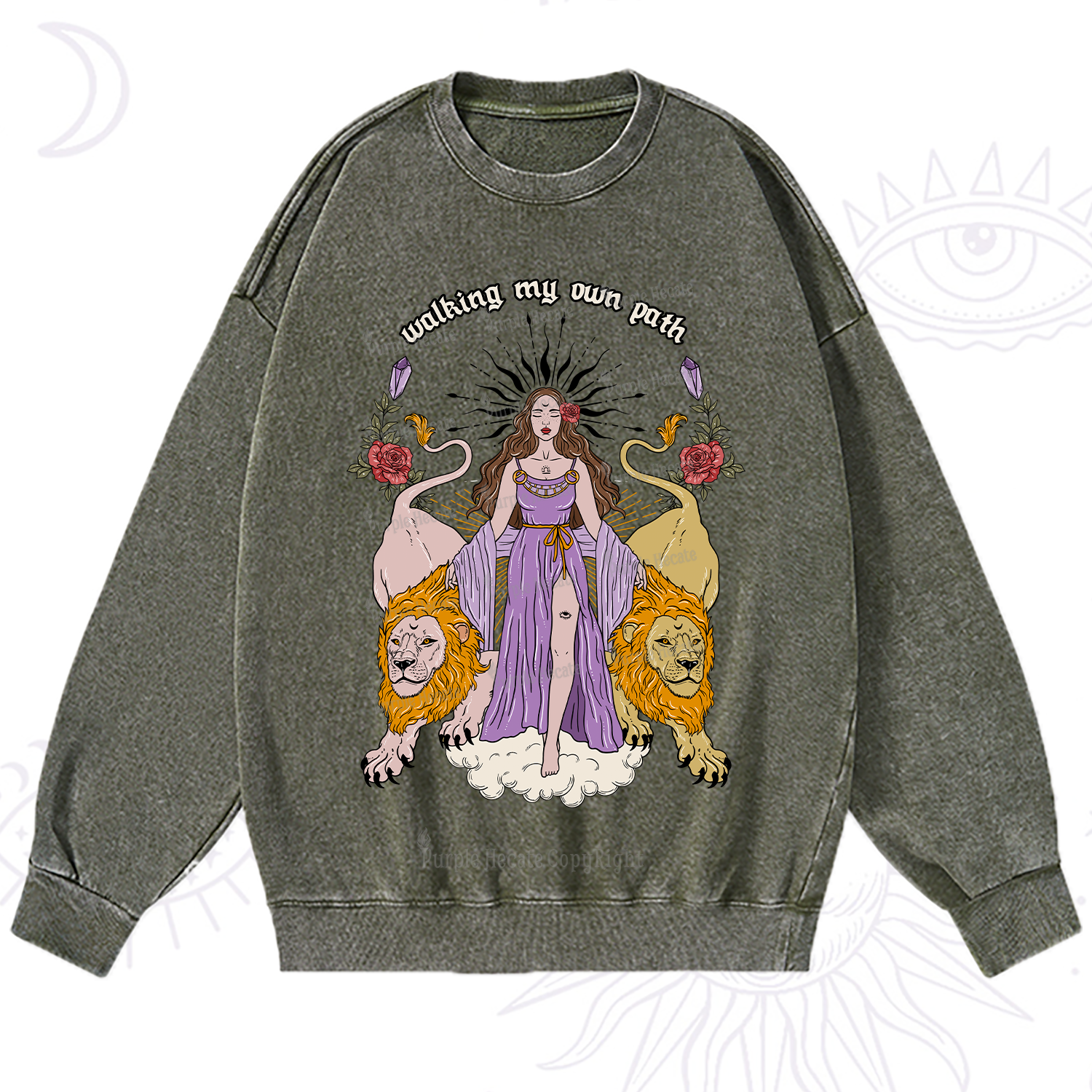 Purplehecate The Goddess Walking My Own Path Washed Sweatshirt