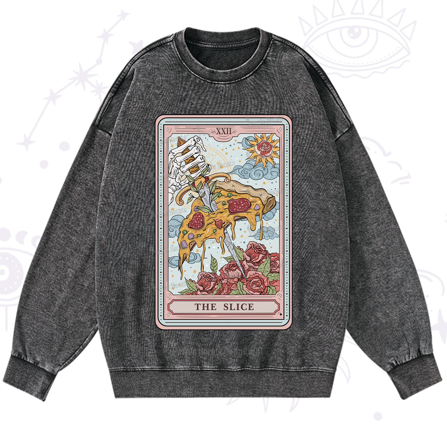 Purplehecate The Slice Tarot Washed Sweatshirt