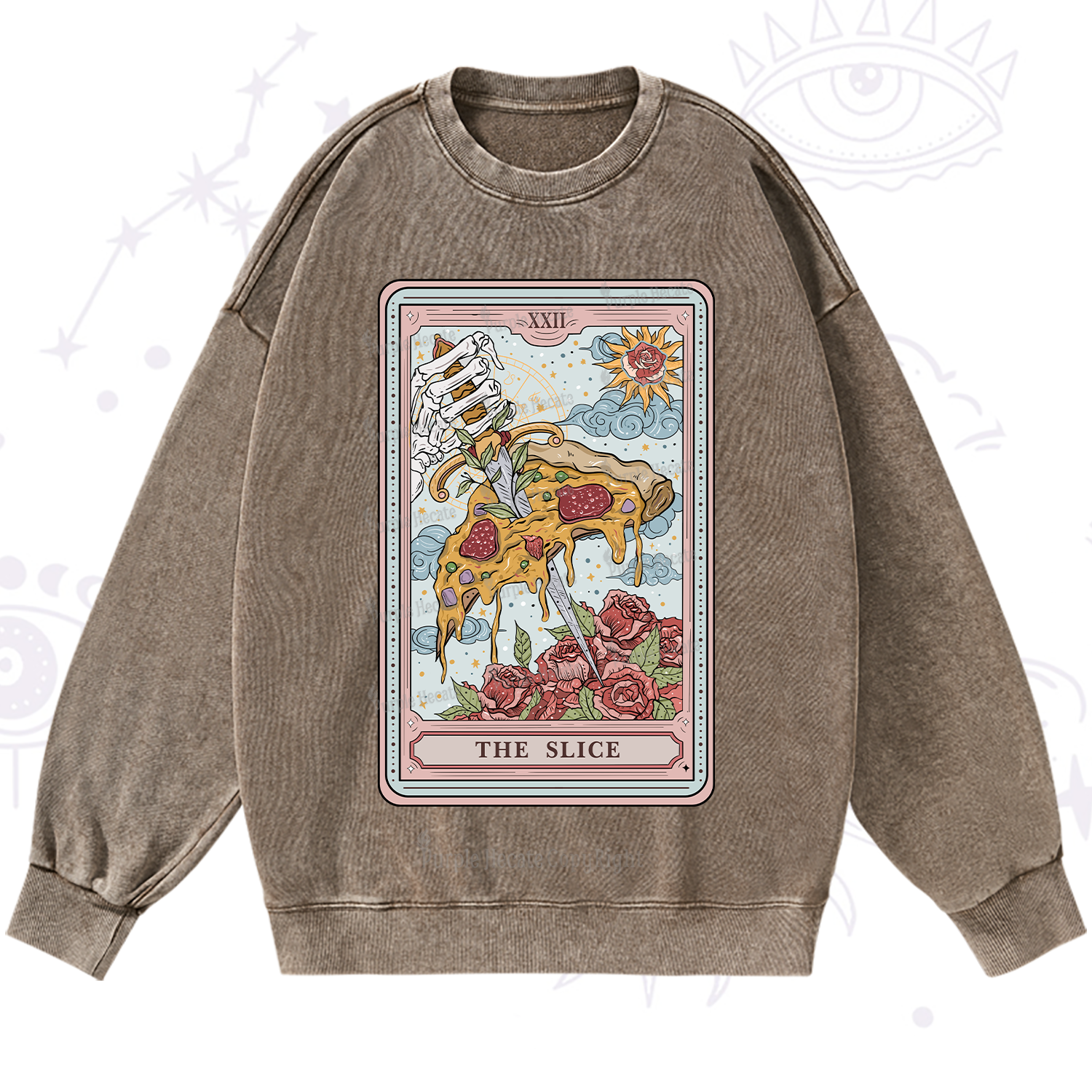 Purplehecate The Slice Tarot Washed Sweatshirt