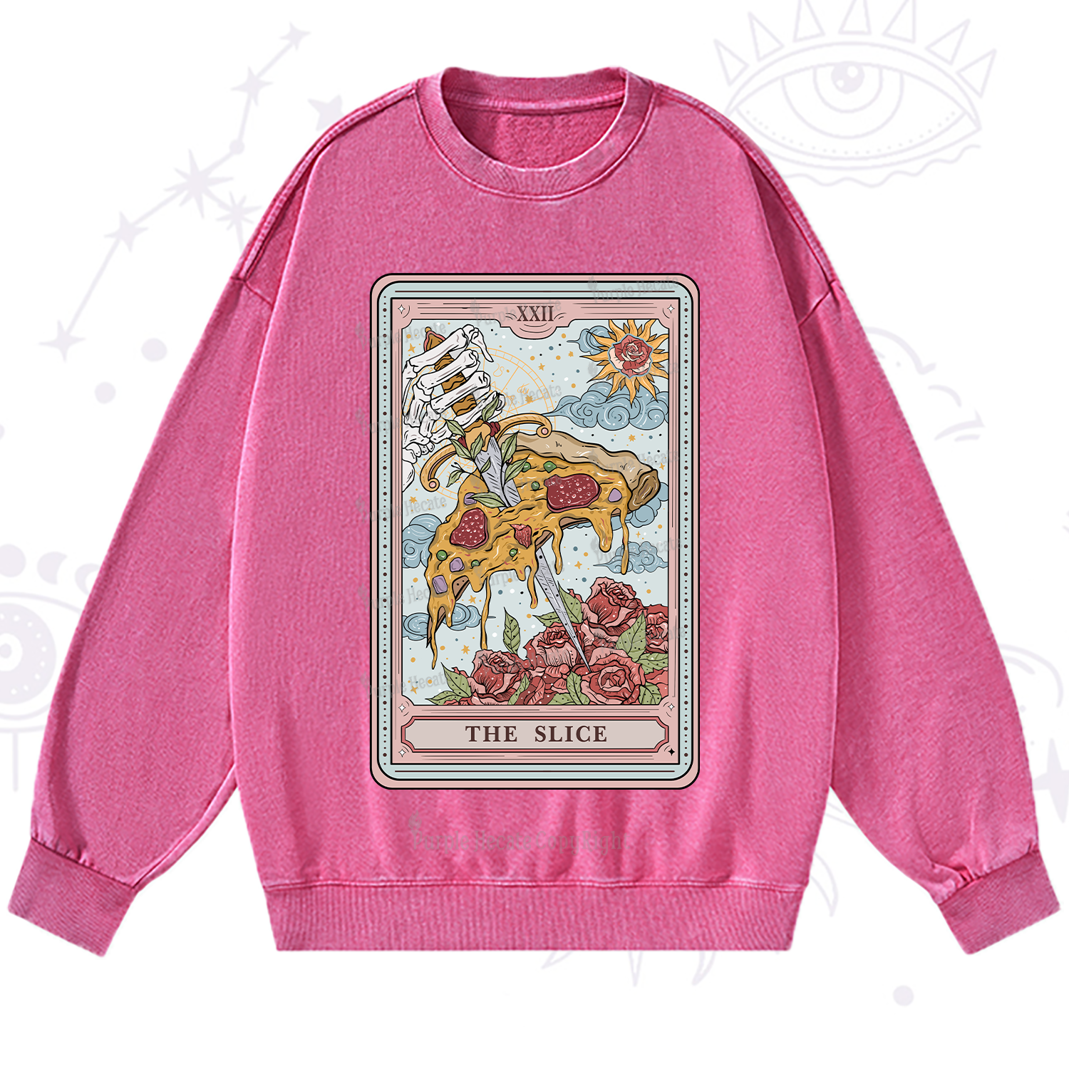 Purplehecate The Slice Tarot Washed Sweatshirt