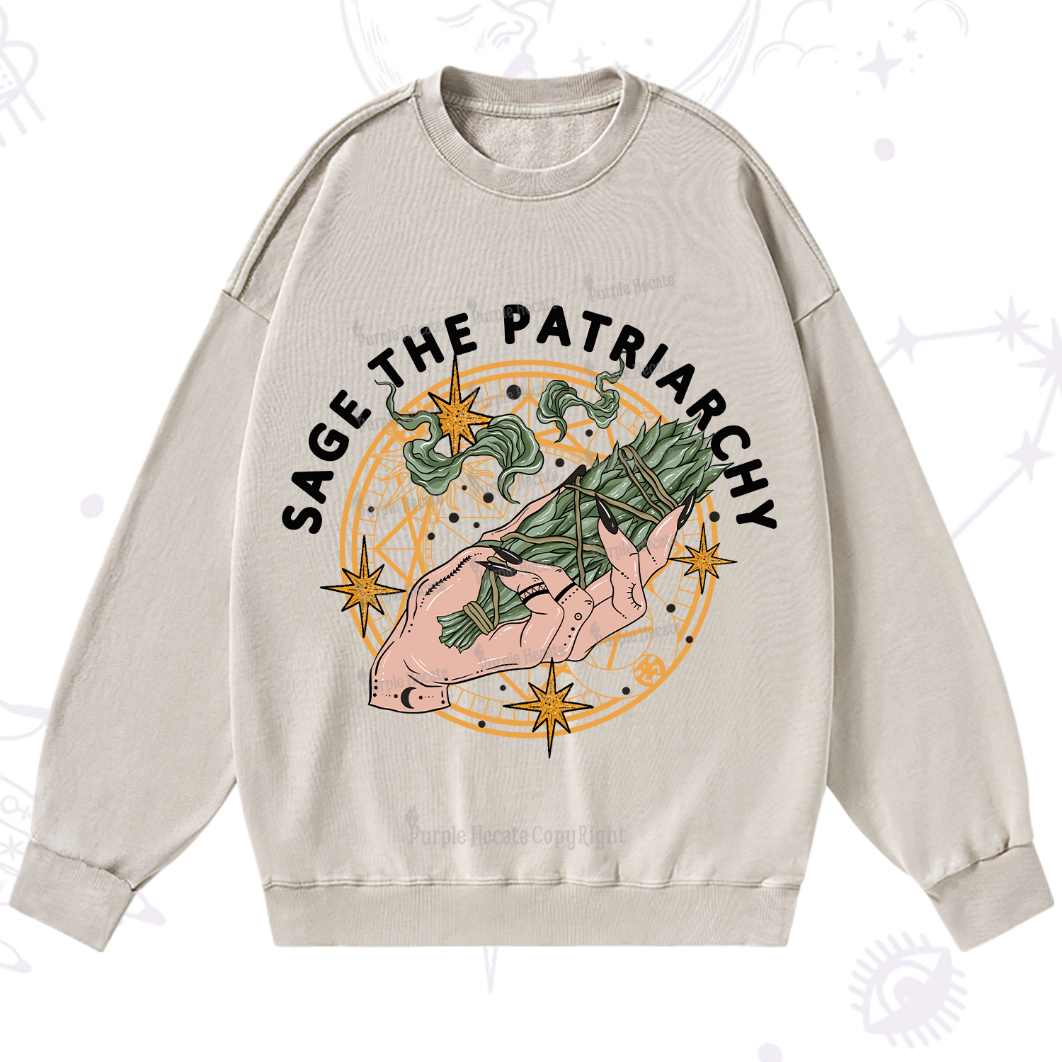 Purplehecate Sage The Patriarchy Washed Sweatshirt