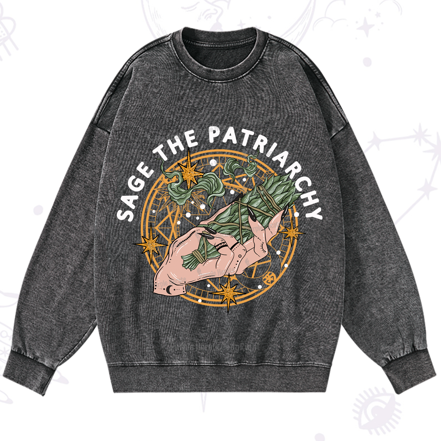 Purplehecate Sage The Patriarchy Washed Sweatshirt