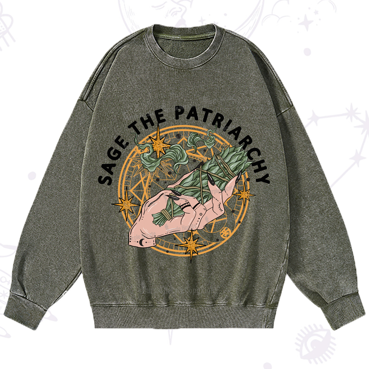 Purplehecate Sage The Patriarchy Washed Sweatshirt