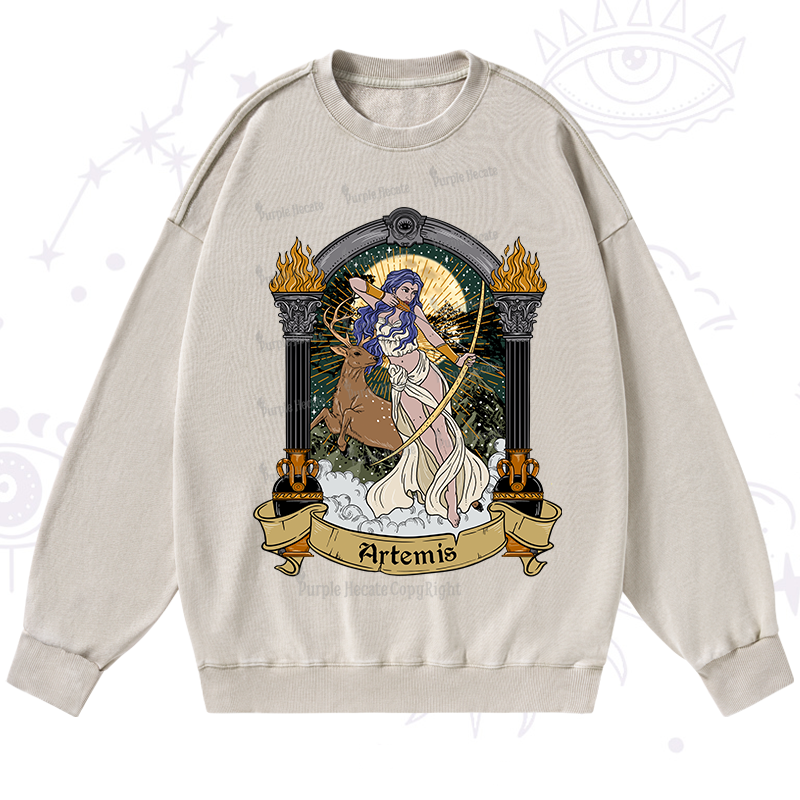 Purplehecate The Huntress Artemis Washed Sweatshirt