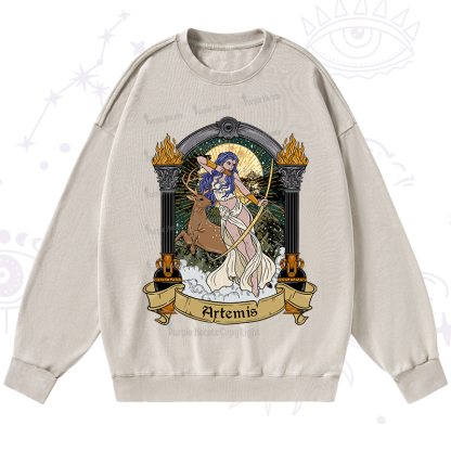 Purplehecate The Huntress Artemis Washed Sweatshirt