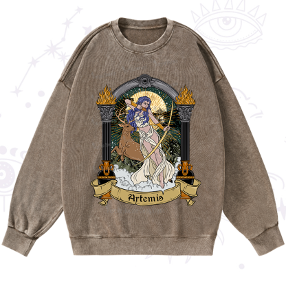Purplehecate The Huntress Artemis Washed Sweatshirt
