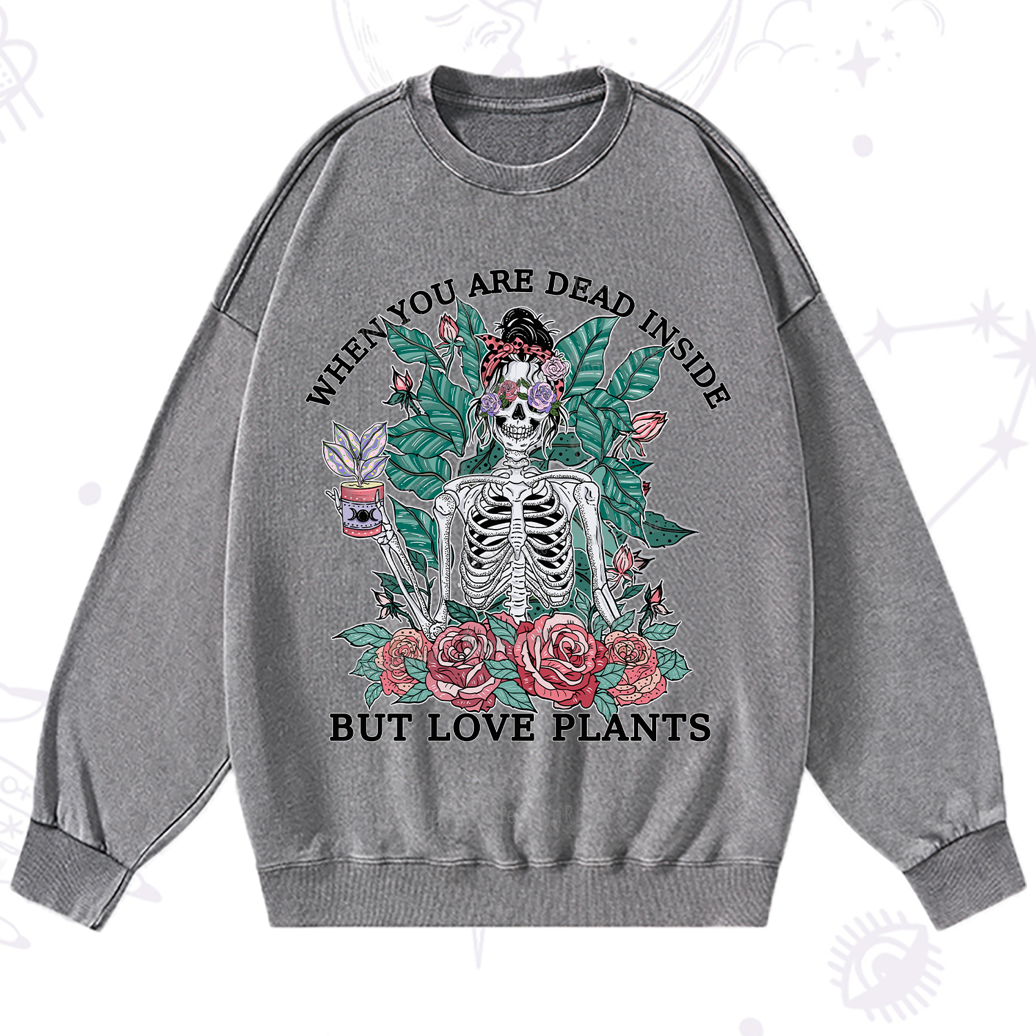 Purplehecate When You Dead Inside Washed Sweatshirt