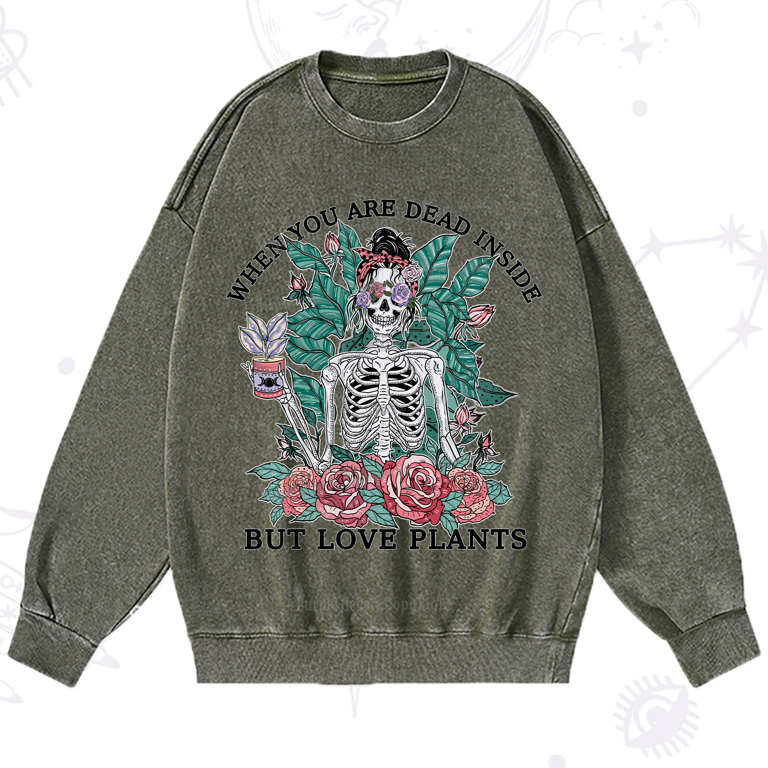 Purplehecate When You Dead Inside Washed Sweatshirt