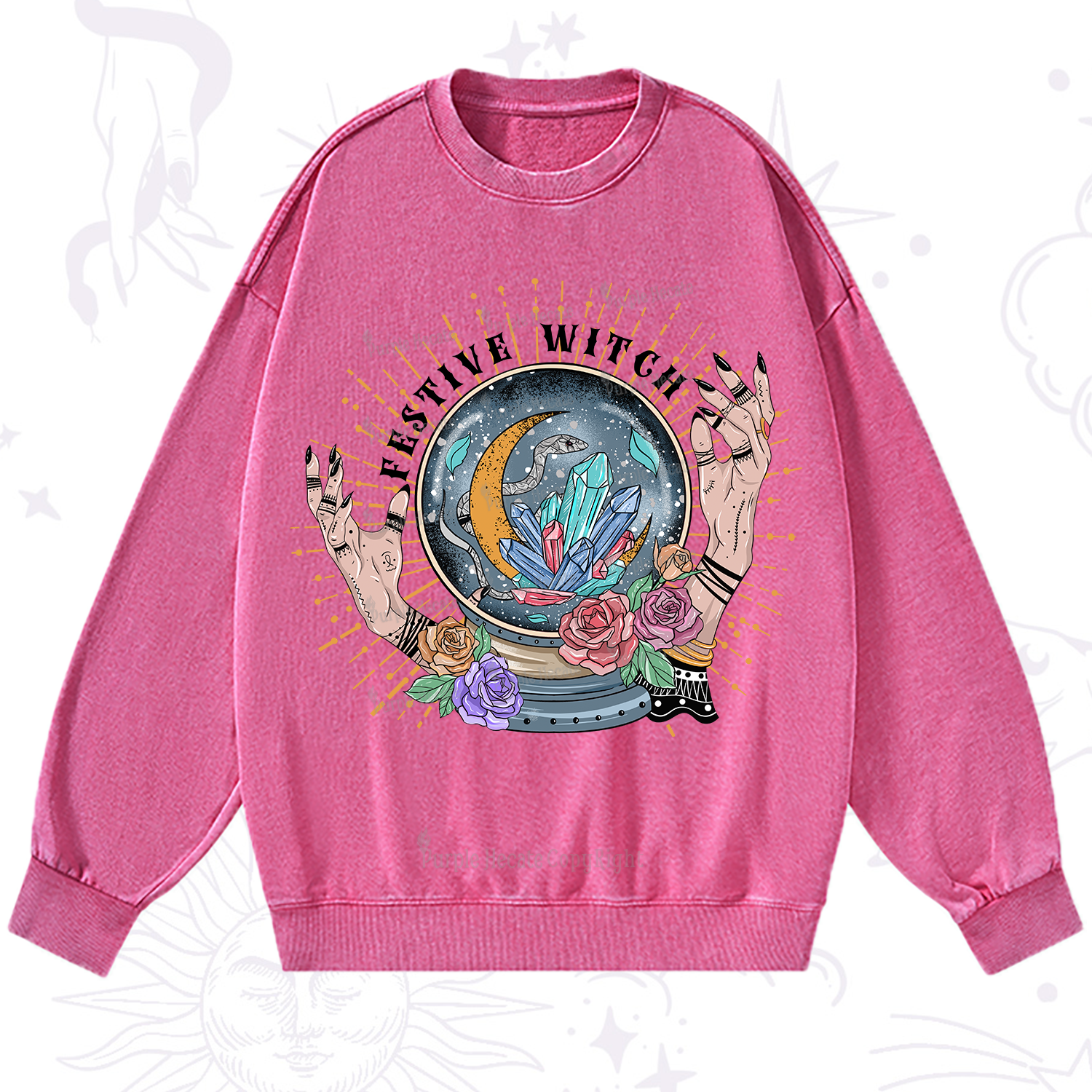 Purplehecate Festive Witche Washed Sweatshirt
