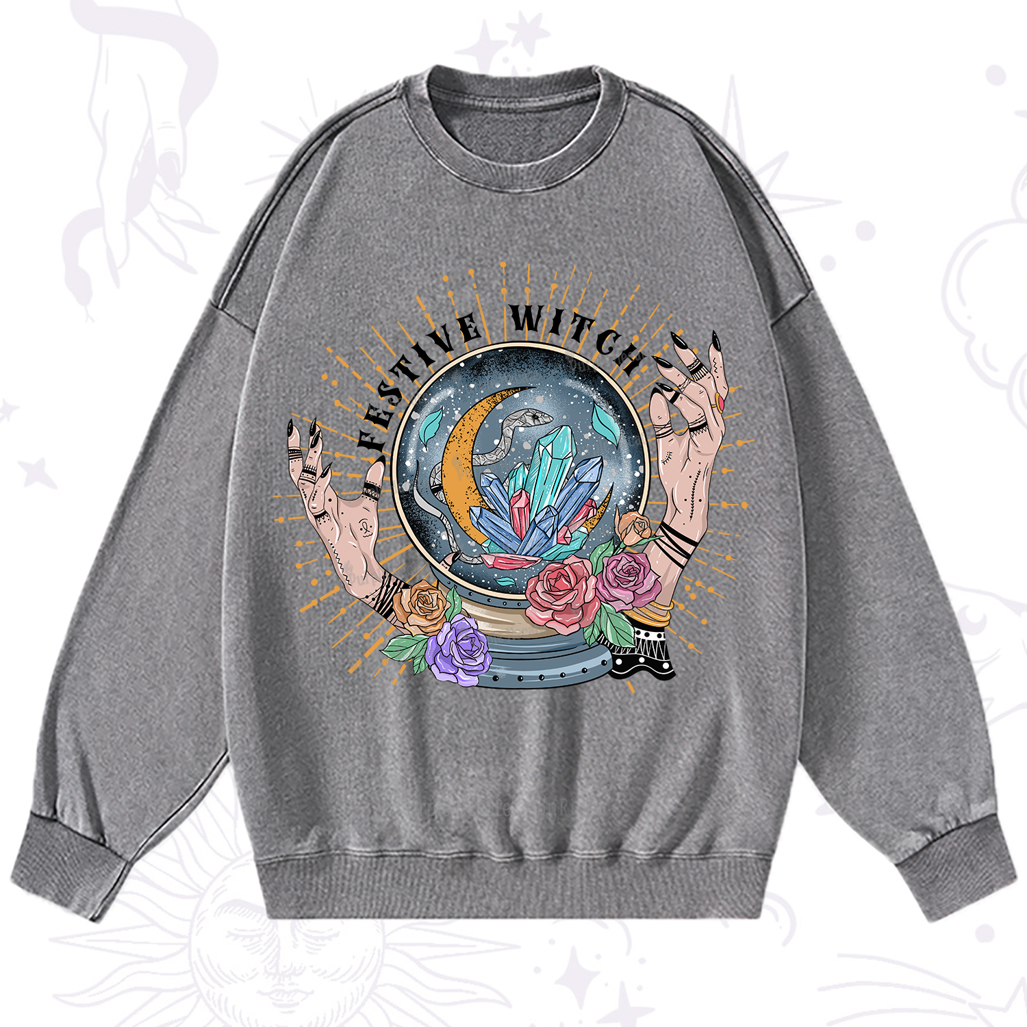 Purplehecate Festive Witche Washed Sweatshirt