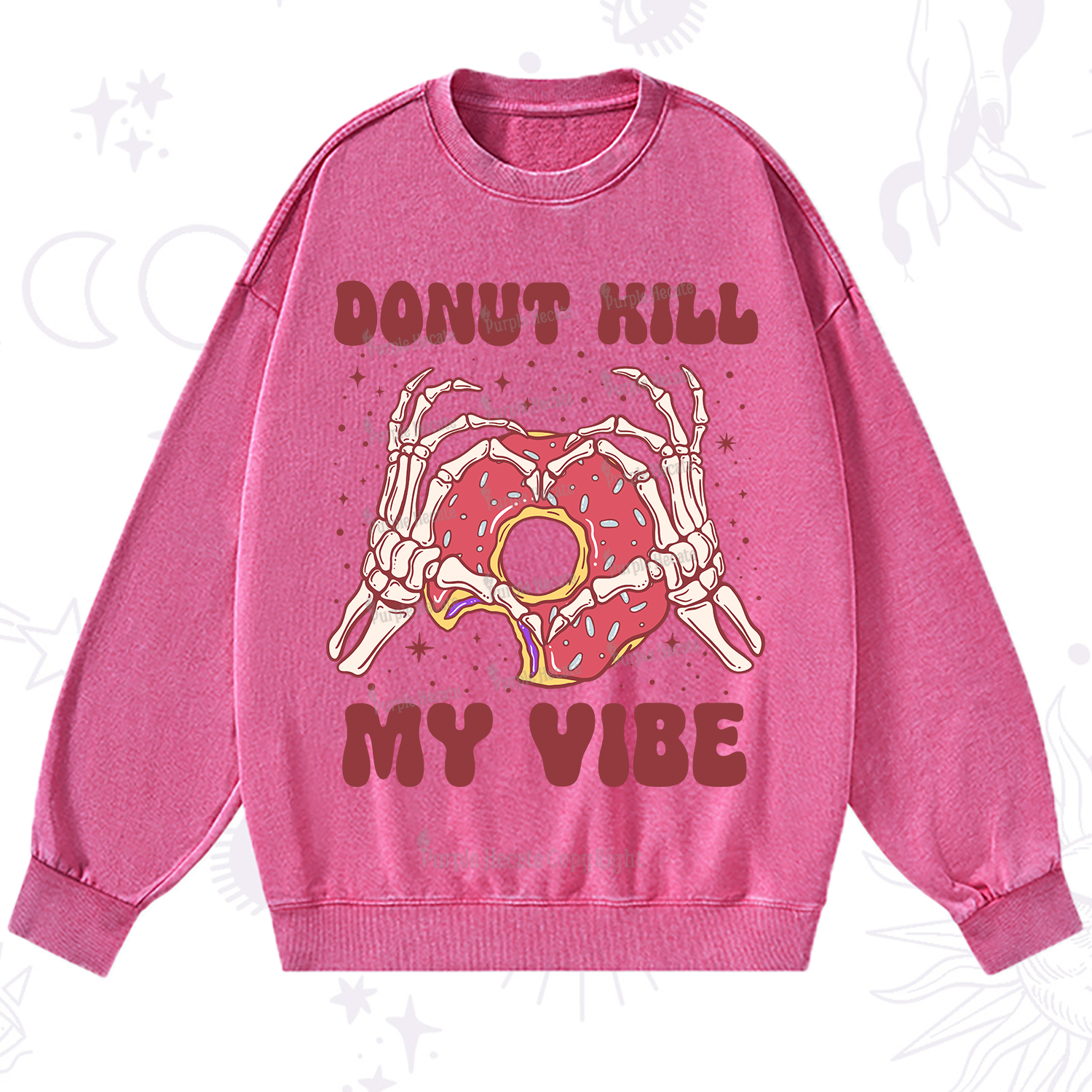 Purplehecate Donut Kill My Vibe Washed Sweatshirt