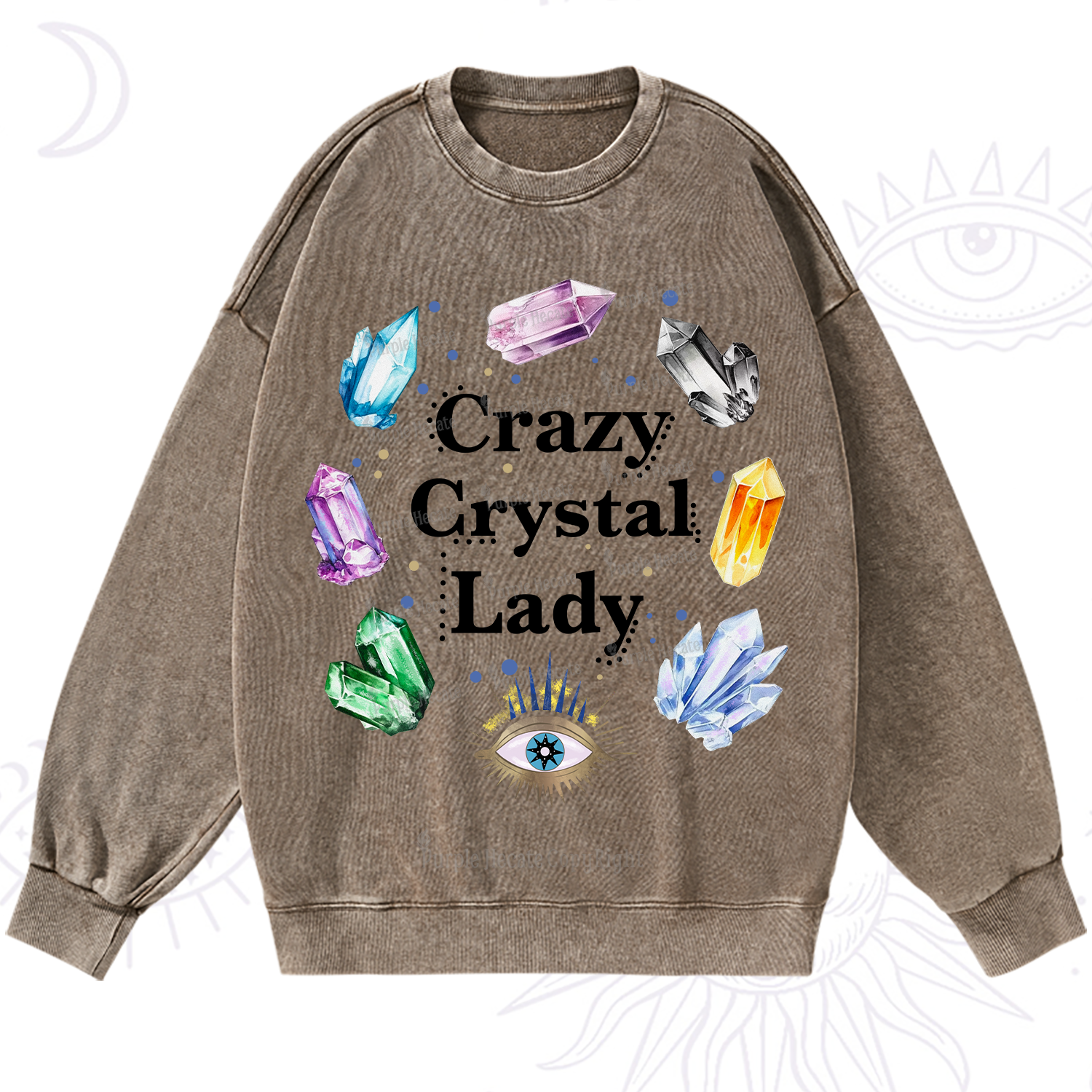 Purplehecate Crazy Crystal Lady Washed Sweatshirt