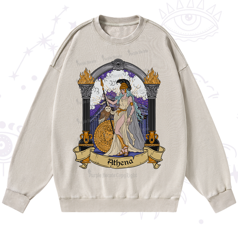 Purplehecate The Wise Athena Washed Sweatshirt
