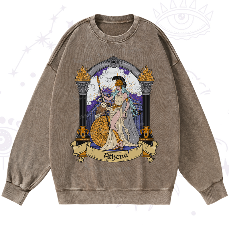 Purplehecate The Wise Athena Washed Sweatshirt