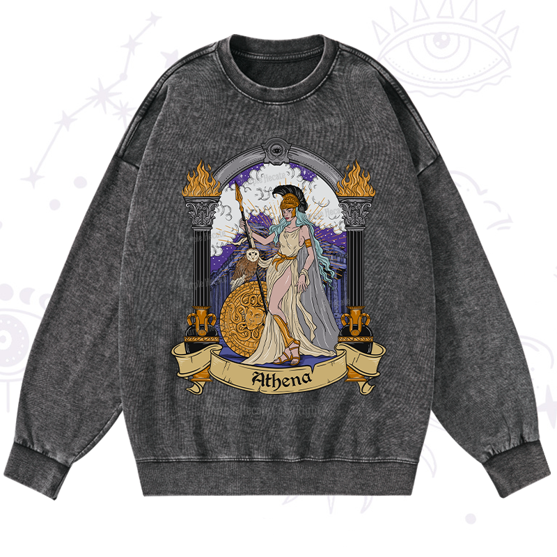 Purplehecate The Wise Athena Washed Sweatshirt