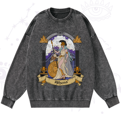 Purplehecate The Wise Athena Washed Sweatshirt
