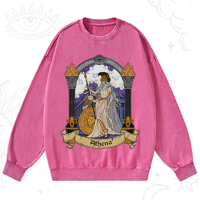 Purplehecate The Wise Goddess Athena Washed Sweatshirt