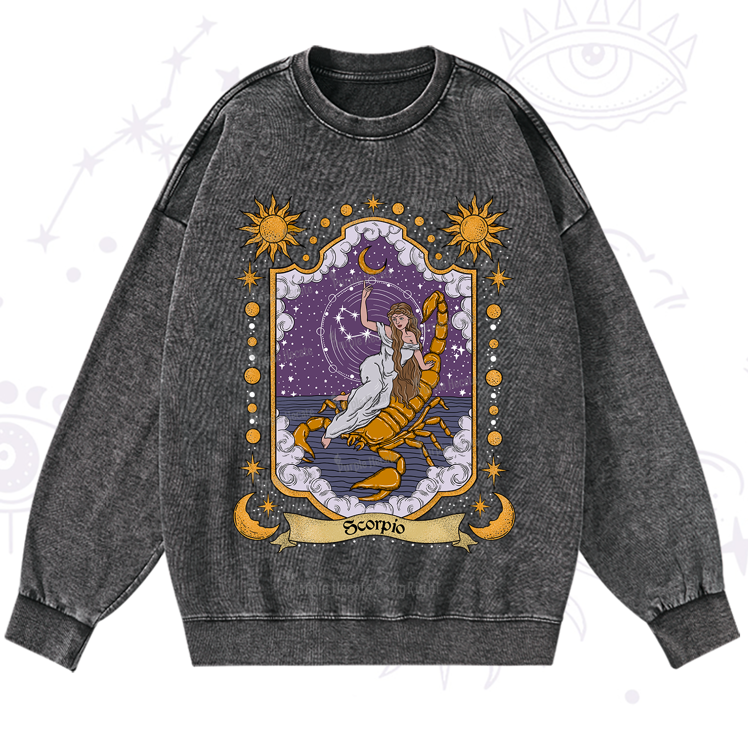 Purplehecate Scorpio Zodiac Washed Sweatshirt