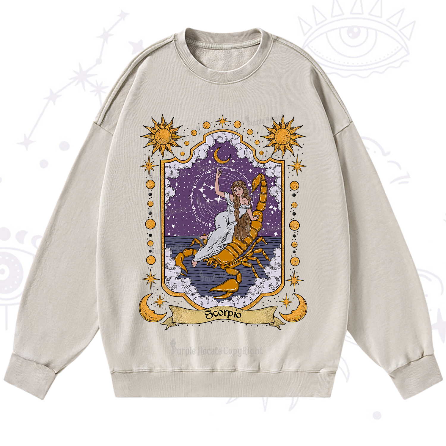 Purplehecate Scorpio Zodiac Washed Sweatshirt