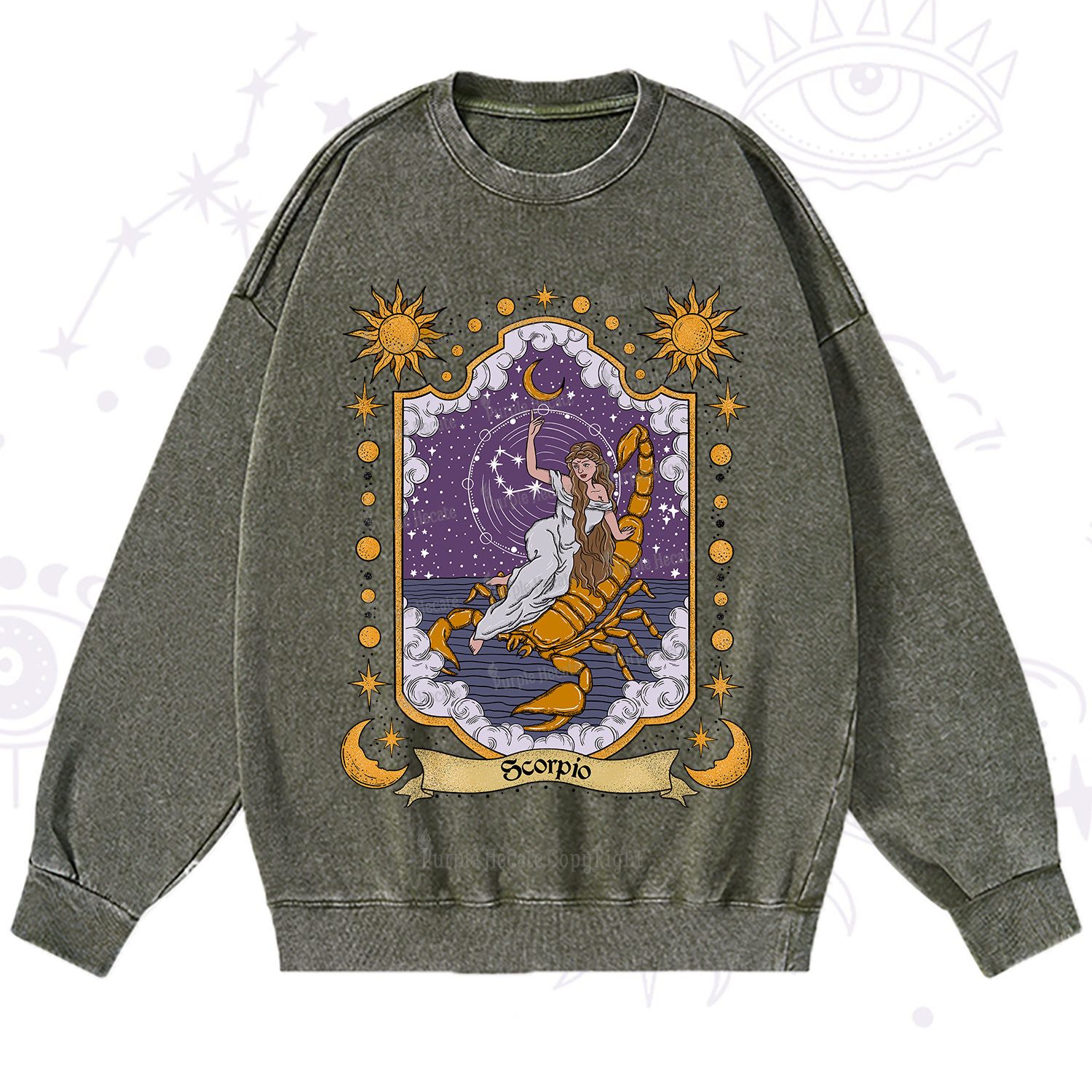 Purplehecate Scorpio Zodiac Washed Sweatshirt