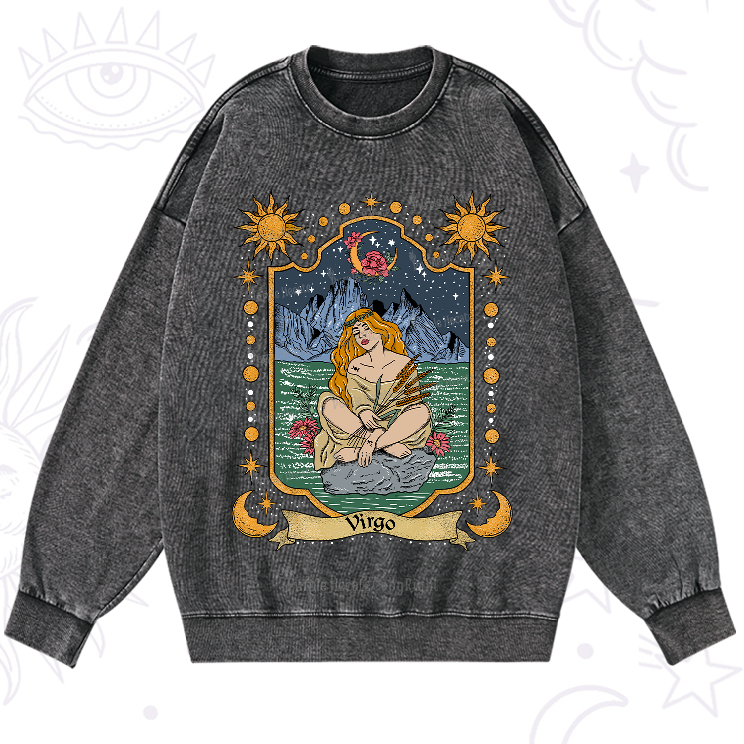 Purplehecate Virgo Zodiac Washed Sweatshirt