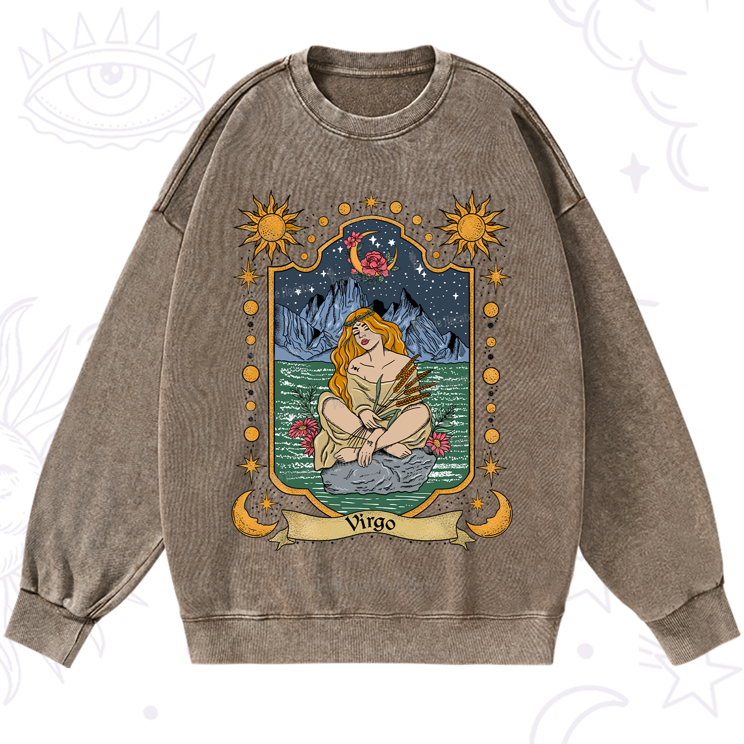 Purplehecate Virgo Zodiac Washed Sweatshirt
