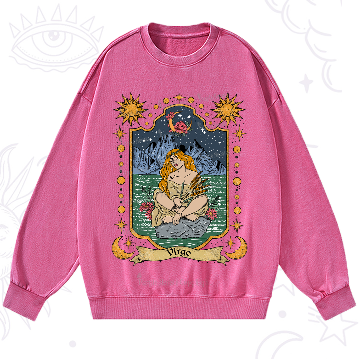 Purplehecate Virgo Zodiac Washed Sweatshirt
