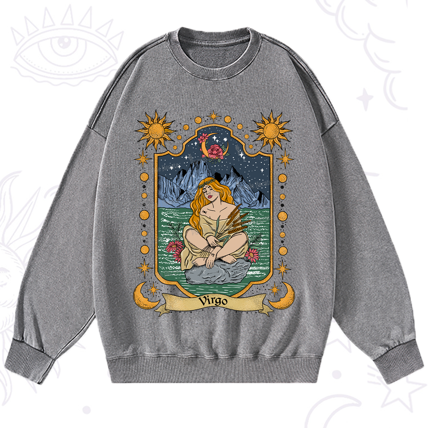 Purplehecate Virgo Zodiac Washed Sweatshirt
