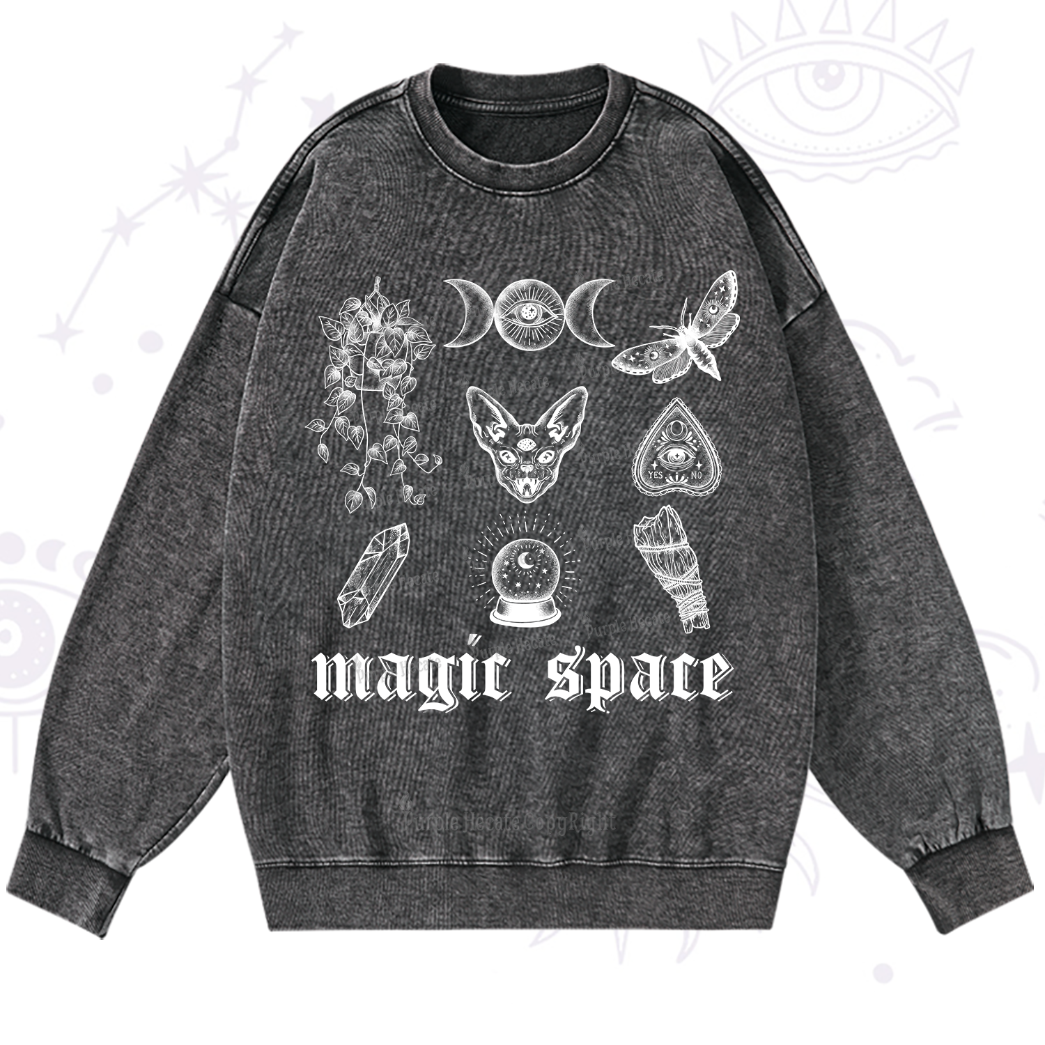 Purplehecate Magic Space Washed Sweatshirt