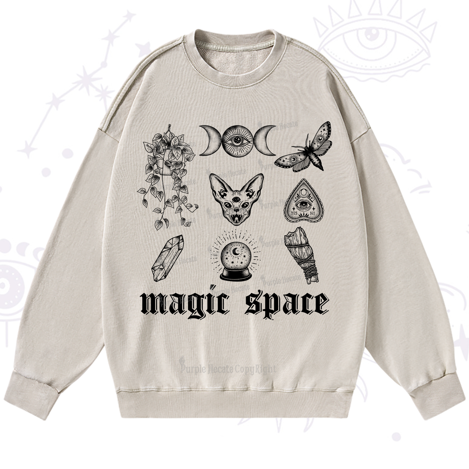 Purplehecate Magic Space Washed Sweatshirt
