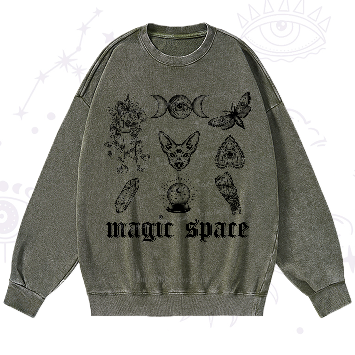 Purplehecate Magic Space Washed Sweatshirt