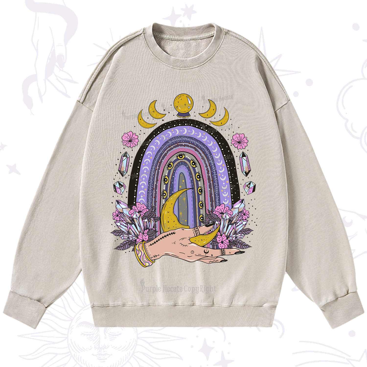 Purplehecate Magic Rainbow Washed Sweatshirt