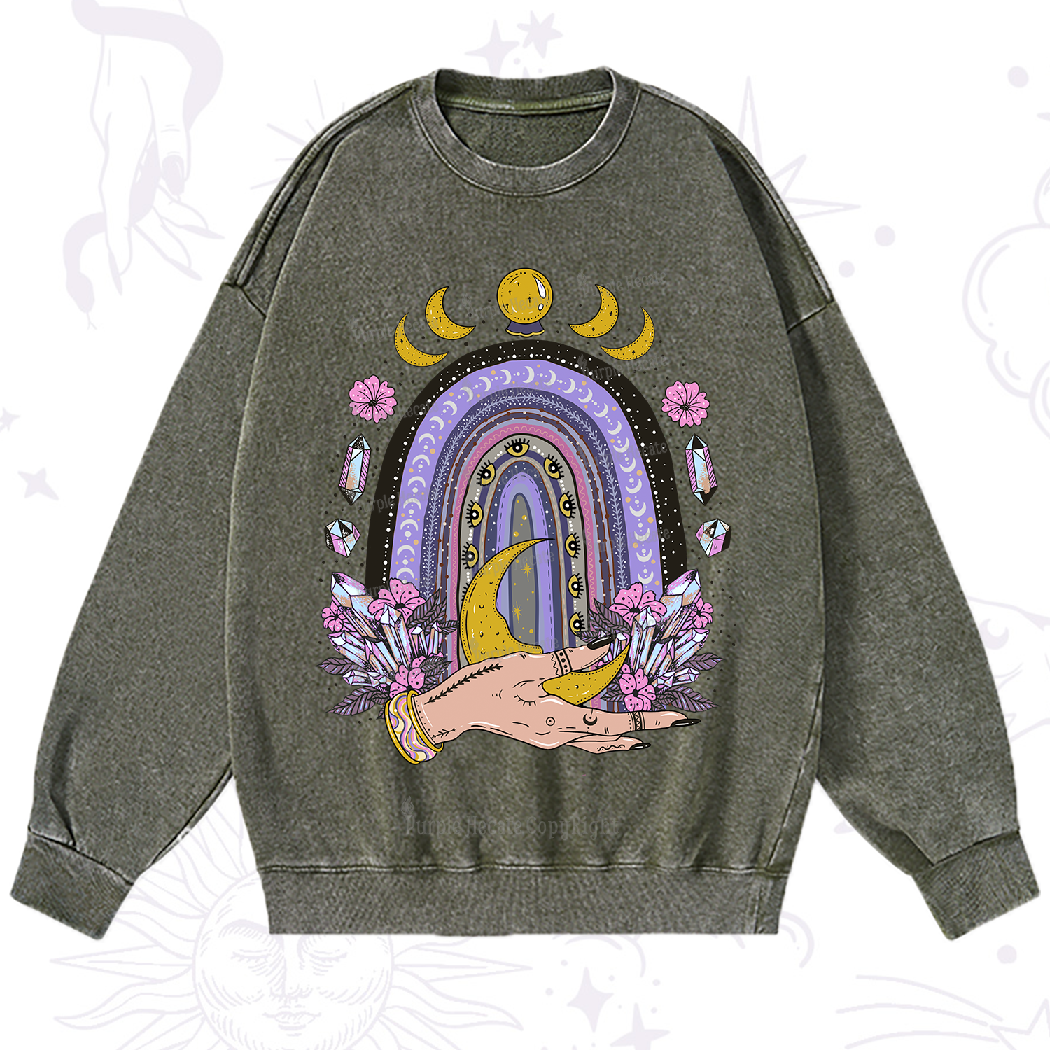 Purplehecate Magic Rainbow Washed Sweatshirt