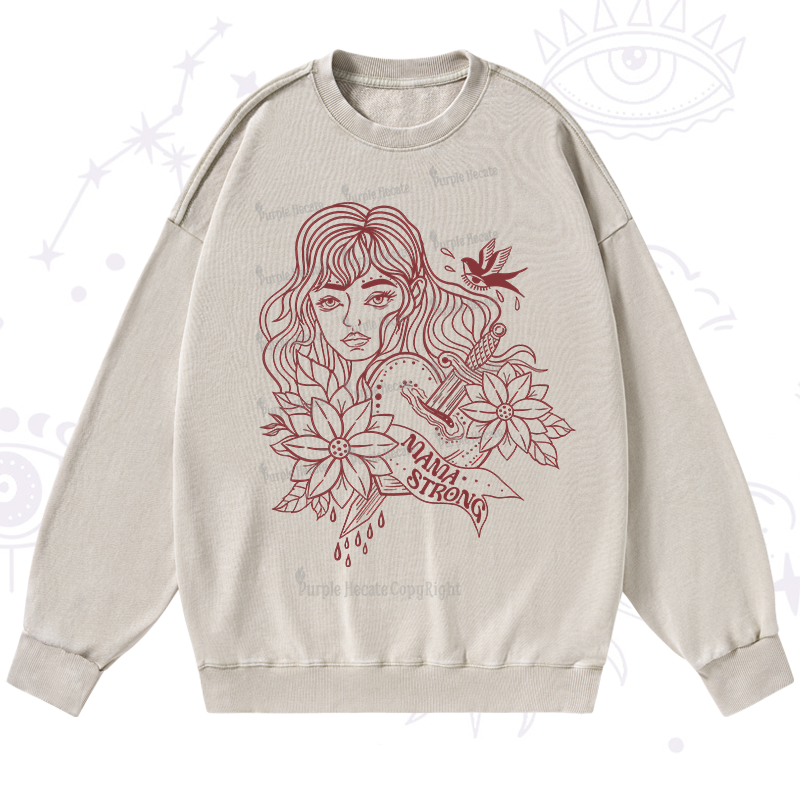 Purplehecate Mama Strong Washed Sweatshirt