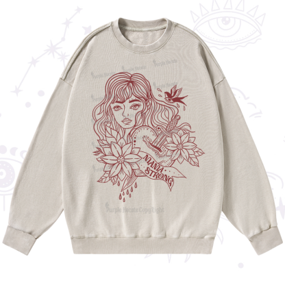 Purplehecate Mama Strong Washed Sweatshirt